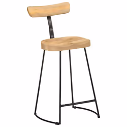 vidaXL Gavin Bar Stools Dining Room Chair Seat Stool Solid Mango Wood 2 pcs - brown and black, 49 x 43 x 88 cm - Additional view 9