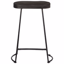 vidaXL Gavin Bar Stools Dining Room Chair Seat Stool Solid Mango Wood 2 pcs - black, 45 x 40 x 62 cm - Additional view 2