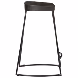 vidaXL Gavin Bar Stools Dining Room Chair Seat Stool Solid Mango Wood 2 pcs - black, 45 x 40 x 62 cm - Additional view 3