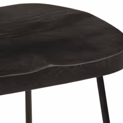 vidaXL Gavin Bar Stools Dining Room Chair Seat Stool Solid Mango Wood 2 pcs - black, 45 x 40 x 62 cm - Additional view 5