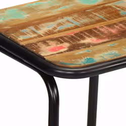 vidaXL Bar Chairs Breakfast Kitchen Seat Dining Room Chair Counter Pub Stool - Solid reclaimed wood, iron, 46 x 35.5 x 80 cm/ 4 pcs - Additional view 5