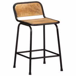 vidaXL Bar Chairs Breakfast Kitchen Seat Dining Room Chair Counter Pub Stool - Solid rough mango wood, iron, 46 x 35.5 x 70 cm/ 4 pcs - Additional view 10