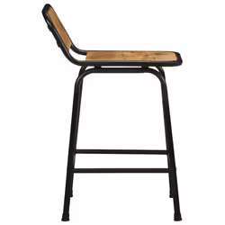 vidaXL Bar Chairs Breakfast Kitchen Seat Dining Room Chair Counter Pub Stool - Solid rough mango wood, iron, 46 x 35.5 x 70 cm/ 4 pcs