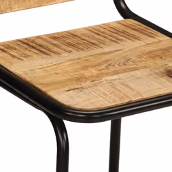 vidaXL Bar Chairs Breakfast Kitchen Seat Dining Room Chair Counter Pub Stool - Solid rough mango wood, iron, 46 x 35.5 x 70 cm/ 4 pcs - Additional view 5