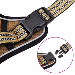 vidaXL Dog Harness with Reflective Stripes Adjustable Pet Dog Vest Pink XL - brown, l - Additional view 6
