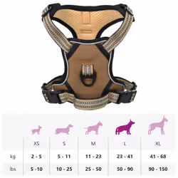 vidaXL Dog Harness with Reflective Stripes Adjustable Pet Dog Vest Pink XL - brown, l - Additional view 9