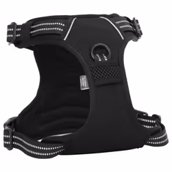 vidaXL Dog Harness with Reflective Stripes Adjustable Pet Dog Vest Pink XL - black, xl - Additional view 4