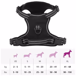 vidaXL Dog Harness with Reflective Stripes Adjustable Pet Dog Vest Pink XL - black, xl - Additional view 9