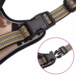 vidaXL Dog Harness with Reflective Stripes Adjustable Pet Dog Vest Pink XL - camouflage brown, xl - Additional view 6