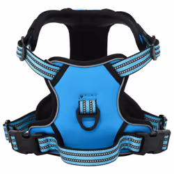 vidaXL Dog Harness with Lead and Collar Adjustable Dog Vest Harness Pink XL - blue, l