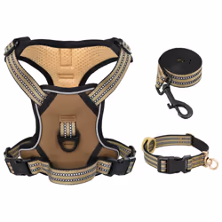 vidaXL Dog Harness with Lead and Collar Adjustable Dog Vest Harness Pink XL - brown, l - Additional view 2