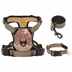 vidaXL Dog Harness with Lead and Collar Adjustable Dog Vest Harness Pink XL - camouflage brown, l