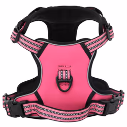vidaXL Dog Harness with Lead and Collar Adjustable Dog Vest Harness Pink XL - pink, l