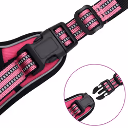 vidaXL Dog Harness with Lead and Collar Adjustable Dog Vest Harness Pink XL - pink, l - Additional view 9