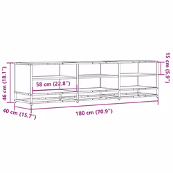 vidaXL TV Cabinet TV Stand Media Cabinet TV Unit Smoked Oak Engineered Wood - Additional view 8