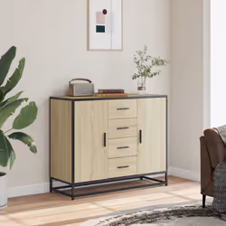 vidaXL Sideboard Storage Cupboard Cabinet Highboard Sonoma Oak Engineered Wood