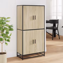 vidaXL Highboard Sideboard Side Cabinet Cupboard Sonoma Oak Engineered Wood