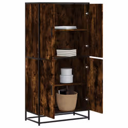 vidaXL Highboard Sideboard Side Cabinet Cupboard Smoked Oak Engineered Wood