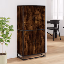 vidaXL Highboard Sideboard Side Cabinet Cupboard Smoked Oak Engineered Wood