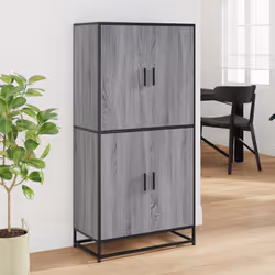 vidaXL Highboard Sideboard Side Cabinet Cupboard Grey Sonoma Engineered Wood