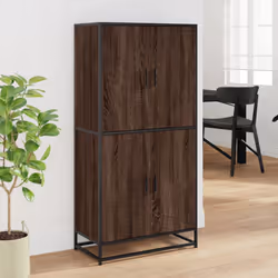 vidaXL Highboard Sideboard Side Cabinet Cupboard Brown Oak Engineered Wood