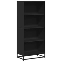 vidaXL Bookcase Bookshelf Book Rack Storage Cabinet Black Engineered Wood