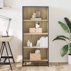 vidaXL Bookcase Bookshelf Book Rack Storage Cabinet Sonoma Oak Engineered Wood
