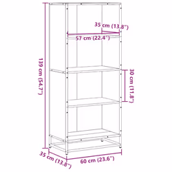 vidaXL Bookcase Bookshelf Book Rack Storage Cabinet Sonoma Oak Engineered Wood