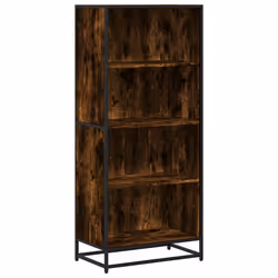 vidaXL Bookcase Bookshelf Book Rack Storage Cabinet Smoked Oak Engineered Wood