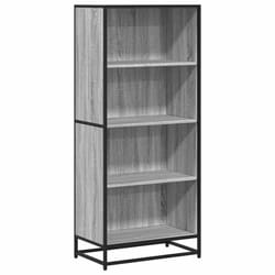 vidaXL Bookcase Bookshelf Rack Storage Cabinet Grey Sonoma Engineered Wood