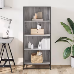 vidaXL Bookcase Bookshelf Rack Storage Cabinet Grey Sonoma Engineered Wood