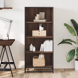 vidaXL Bookcase Bookshelf Book Rack Storage Cabinet Brown Oak Engineered Wood