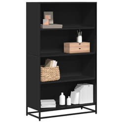 vidaXL Bookcase Bookshelf Book Rack Storage Cabinet Black Engineered Wood