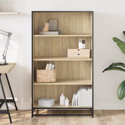 vidaXL Bookcase Bookshelf Book Rack Storage Cabinet Sonoma Oak Engineered Wood