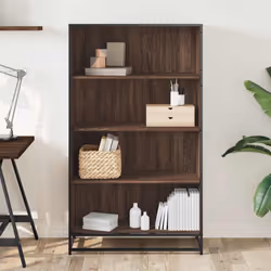vidaXL Bookcase Bookshelf Book Rack Storage Cabinet Brown Oak Engineered Wood