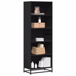 VidaXL 3300850, Black, 5 shelves, Metal, Wood, 25 kg, 80 kg