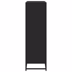 vidaXL Bookcase Bookshelf Rack Storage Cabinet Black Engineered Wood and Metal - Additional view 4