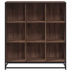 vidaXL Bookcase Bookshelf Storage Cabinet Brown Oak Engineered Wood and Metal