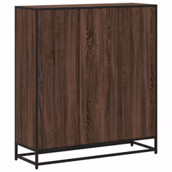 vidaXL Bookcase Bookshelf Storage Cabinet Brown Oak Engineered Wood and Metal - Additional view 5