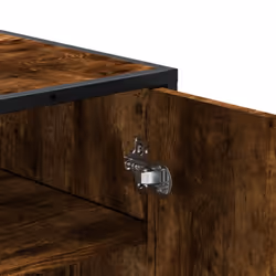 vidaXL Shoe Cabinet Shoe Storage Rack Brown Oak Engineered Wood and Metal - smoked oak - Additional view 7