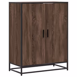 vidaXL Shoe Cabinet Shoe Storage Rack Brown Oak Engineered Wood and Metal - brown oak