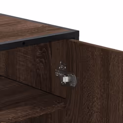 vidaXL Shoe Cabinet Shoe Storage Rack Brown Oak Engineered Wood and Metal - brown oak - Additional view 7