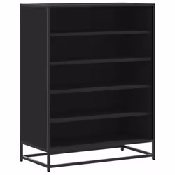 vidaXL Shoe Cabinet Shoe Storage Rack Shoe Cupboard Engineered Wood and Metal - black