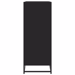 vidaXL Shoe Cabinet Shoe Storage Rack Shoe Cupboard Engineered Wood and Metal - black - Additional view 4