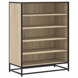 vidaXL Shoe Cabinet Shoe Storage Rack Shoe Cupboard Engineered Wood and Metal - sonoma oak
