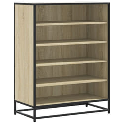 vidaXL Shoe Cabinet Shoe Storage Rack Shoe Cupboard Engineered Wood and Metal - sonoma oak