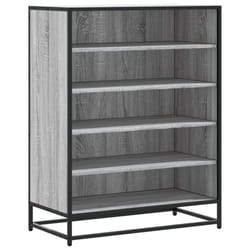 vidaXL Shoe Cabinet Shoe Storage Rack Shoe Cupboard Engineered Wood and Metal - grey sonoma