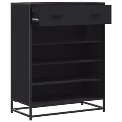 vidaXL Shoe Cabinet Shoe Storage Rack Sonoma Oak Engineered Wood and Metal - black - Additional view 6