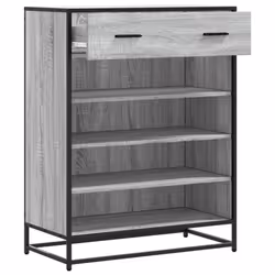 vidaXL Shoe Cabinet Shoe Storage Rack Sonoma Oak Engineered Wood and Metal - grey sonoma - Additional view 6