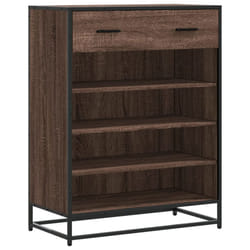 vidaXL Shoe Cabinet Shoe Storage Rack Sonoma Oak Engineered Wood and Metal - brown oak